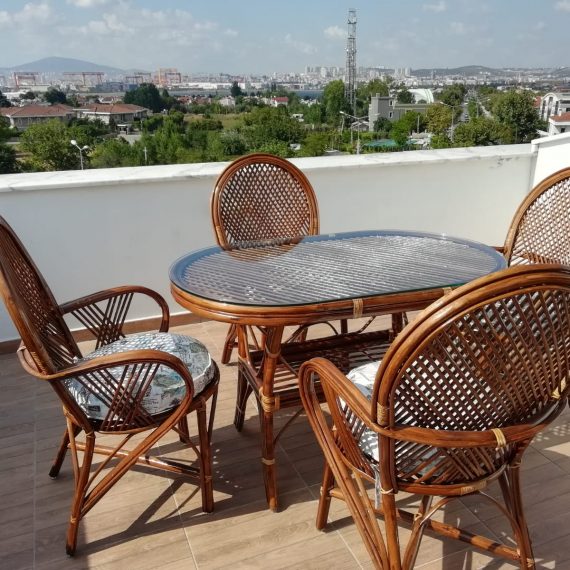 4 Kişilik Bambu Yemek Masası Takımı Çeşitleri